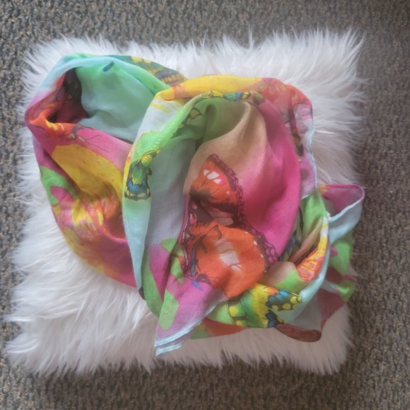 Large Neon Butterfly Scarf - Picture 1 of 8